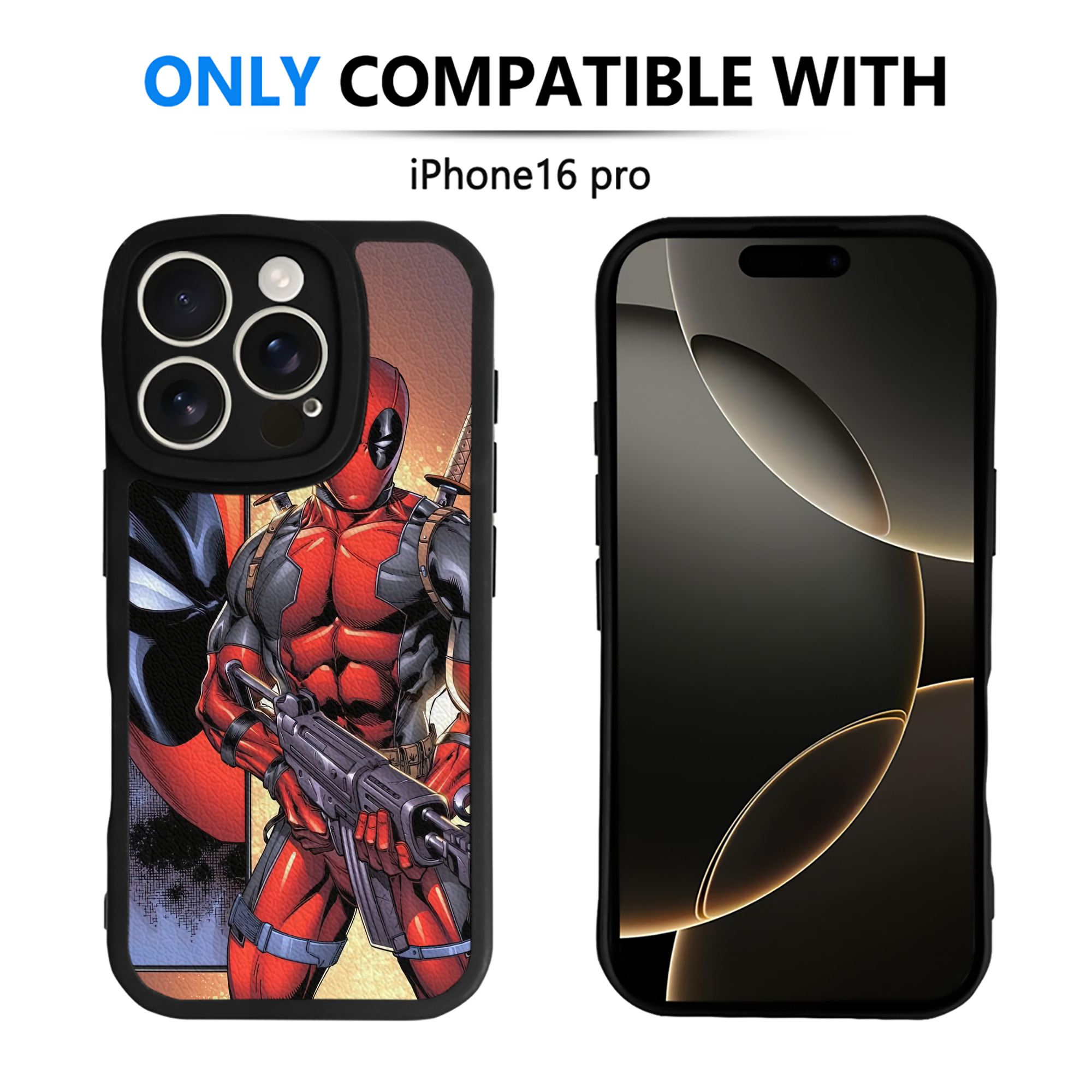 （画像用） Deadpool デッドプール 【iPhone 16シリーズ対応】シリコンスマホケース（レザー調） 材質：シリコン